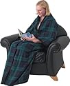 Maxam Soft Fleece Snuggle Blanket transforms into robe