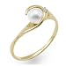 Akoya Pearl Ring with Diamond in 14K Yellow Gold