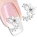 Ottery White flowers Nail Stickers Water Transfers Decals Nail Art Water Nail Art Decal / Tattoo / Sticker