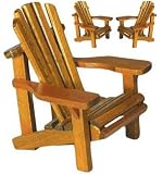 Adirondack Chair Miniature Replica (Weathered Look) (Made of Wood) 4 2-pc Set