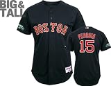Dustin Pedroia Jersey: Big & Tall Boston Red Sox #15 Alternate Navy Authentic Jersey with Fenway Park 100th Year Anniversary Patch