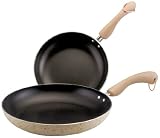 Paula Deen 9-Inch and 11-Inch Porcelain Cookware Skillets Oatmeal Speckled Twin Pack Discount