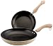 Paula Deen 9-Inch and 11-Inch Porcelain Cookware Skillets, Oatmeal Speckled, Twin Pack