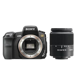 Sony a (alpha) DSLR-A200K - Digital camera - SLR - 10.2 Mpix - Sony DT 18-70mm lens - optical zoom: 3.9 x - supported memory: CF, Microdrive