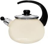 Whistling Stove Top Kettle, Non Toxic Enamel Coating,2.0L/cream
