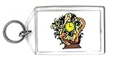Keychain with the image of: timepiece, time, needle, art, 