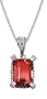 10k White Gold Garnet Pendant, 18"