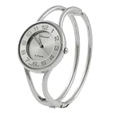 Geneva Platinum Polished Bangle Ladies Watch by Geneva