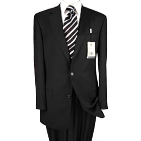 Cashmere and Wool Mens Suits Made in Italy Hand Tailored Valenti Suit - 2 Button Canvas Front Jacket and Pants Business Black for Year Round Use