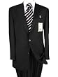 Cashmere and Wool Mens Suits Made in Italy Hand Tailored Valenti Suit - 2 Button Canvas Front Jacket and Pants Business Black for Year Round Use