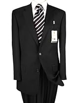 Cashmere and Wool Mens Suits Made in Italy Hand Tailored Valenti Suit - 2 Button Canvas Front Jacket and Pants Business Black for Year Round Use