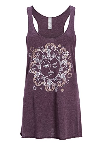 Vintage Purple Sun & Moon Yoga Loose Fit Tank Top T-Shirt