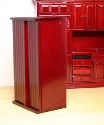 Modern Mahogany Kitchen Refrigerator Dollhouse Miniature