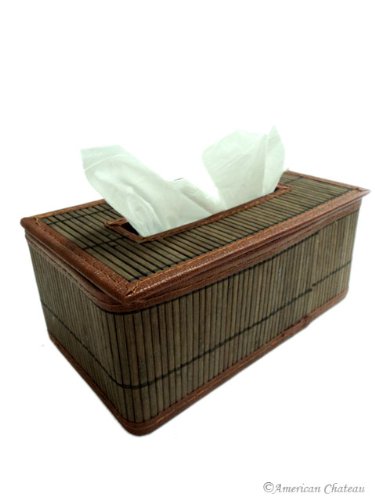 Chocolate Bamboo Kleenex Tissue Box Cover Holder