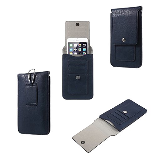 DFV mobile - Funda con Tarjetero Estuche Cinturon Vertical Piel Sintetica Premium para => PPTV King 7 > Azul