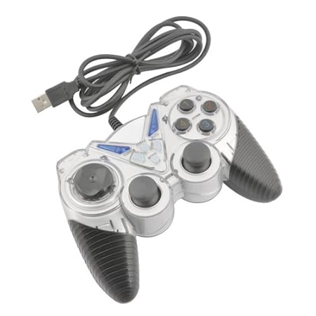 Ebest Black and Silver USB PC Dual Vibrating Game Controller