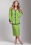 Roamans Plus Size 2 pc Color Tipped Skirt Suit