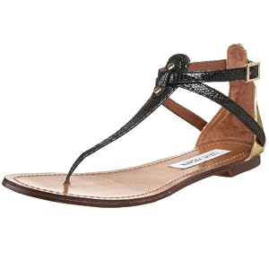 Steve Madden Women’s Serrious T-Strap Sandal,Black Multi,10 M US