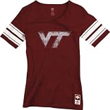 Virginia Tech Hokies Women's Maroon adidas Originals Vintage Mascot Football Jersey T-Shirt