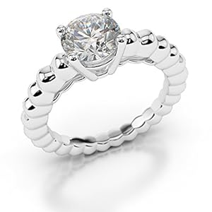 Certified Solitaire Diamond Engagement Ring, 950 Platinum, Round (0.30 CT, H/SI2)