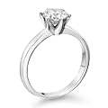 Certified, Round Cut, Solitaire Diamond Ring in 18K Gold / White (1 ct, H Color, VS2 Clarity)