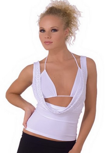 Sexy Studded Draped Top with Bikini from Hot Fash Tops - DESTINY White