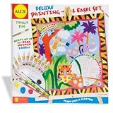 Alex Jungle Deluxe Painting and Wooden Easel Set - 16" X 16" Canvas and Acrylic Paints