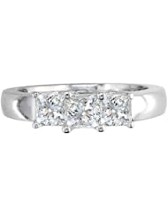 2ct Three Princess Diamond Platinum Ring (GH SI) (Available in sizes 4 - 9)