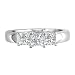 1 1/2ct Three Princess Diamond Ring in White Gold (GHI SI)