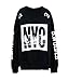 Amoin Women's Letter Print Sweatshirt Blouse Tops Long Sleeve