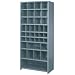 Lyon DD8120S Pre-Engineered Steel 38 Compartment Bin Shelving Starter with Traditional Shelves, 36" Width x 12" Depth x 84" Height, 650 lbs Capacity, Dove Gray
