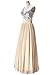 Babyonline® Sexy Lady's Deep V-neck Sequins Top Chiffon Long Prom Dress Ball Gown