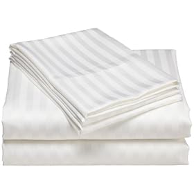 Wrinkle Resistant 300-Thread Count Woven Stripe Cotton Sheet Set