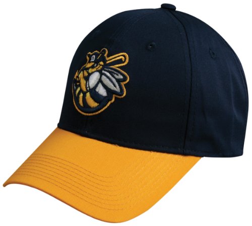 MiLB Minor League ADULT BURLINGTON BEES Navy/Gold Hat Cap Adjustable Velcro TWILL 