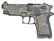 Mens Black "Rhinestone Glock" Gun Metal Belt Buckle