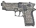 Mens Black "Rhinestone Glock" Gun Metal Belt Buckle