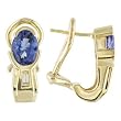 14K Yellow Gold Tanzanite and Diamond Earrings