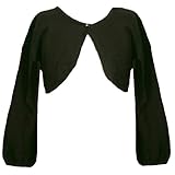 Bonnie Jean Girls 2T-4T BLACK KNIT BALLOON-SLEEVE Special Occasion Christmas Holiday Party CROP BOLERO SHRUG JACKET SWEATER