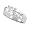 Sterling Silver Princess Cut CZ Ring with CZ Stones on Band, 5
