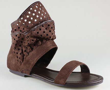 Suede Cut-Out Sandal