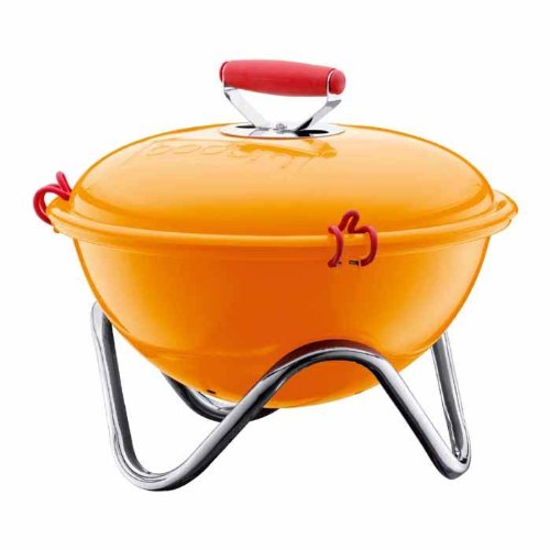 Bodum Fyrkat 13.4-Inch Portable Charcoal Grill, Orange
