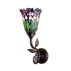 Dale Tiffany TW101056 Meadowbrook Wall Sconce Light, Verona Bronze and Art Glass Shade