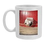 Photo Mug of DOG - Looking out of cat flap from Ardea