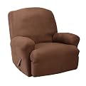 Stretch Suede Recliner Slipcover - Chocolate