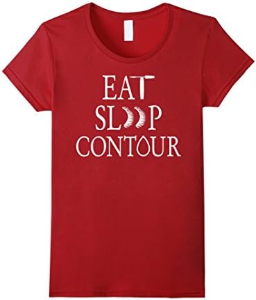 Women's Eat Sleep Contour Tshirt - Beautylicious Makeup Artist Shirt XL Cranberry