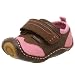 umi Infant/Toddler Puggle Hook & Loop shoe,Chocolate/Pink,19 EU (US Toddler 4-4.5 M)