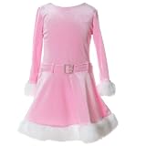 Toddler Little Girls Clothes PINK MARABOU Christmas Dress BONNIE JEAN 2T-6X