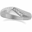 14K White Gold Wedding Band Duo - Gent's Ring