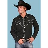 Black Stallion Retro Western Dress Shirt by Scully by Scully;AJ's Western Wear