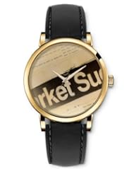 SPRAWL Aanalog Fashion Series Gold Ladies Watches of Genuine Black Leather Strap,Unique Wrist Watch for Women Girls Designed with alphabet